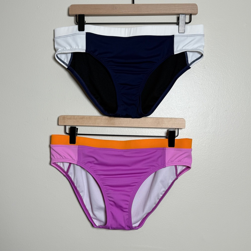 Lands End NEW Sport Womens Bikini Bottoms Bundle 12 Blue Purple Orange Swim
